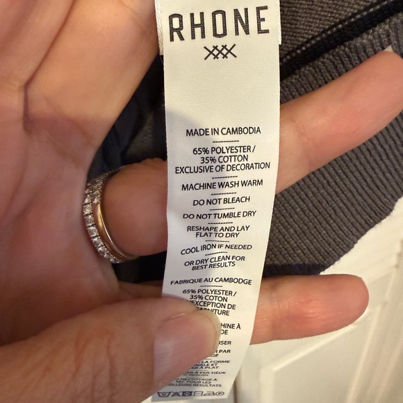 Rhone Smoke Compass Knit Long Sleeve Polo - Picture 4 of 7